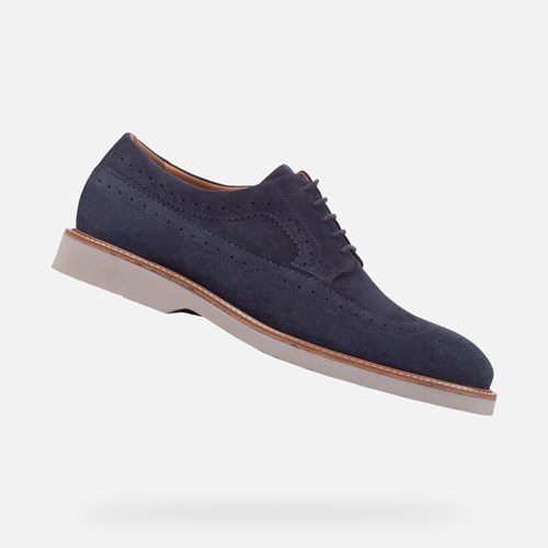 Buty Codzienne Męskie Geox Gubbio Granatowe | 21AZWIPVD