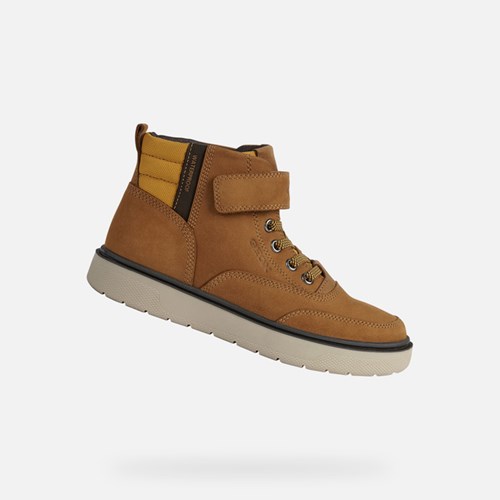 Buty Wodoodporne Chłopięce Geox Riddock Ciemny Żółte Brązowe | 09TFLJHAW
