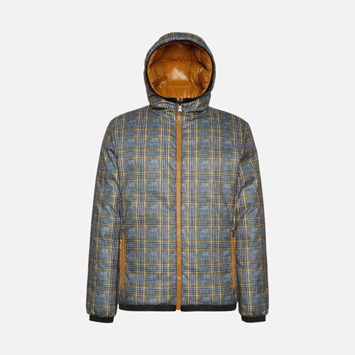 Kurtki Puchowe Męskie Geox Ravex Sky Captain / Wood Thrush | 79XRVBMSA