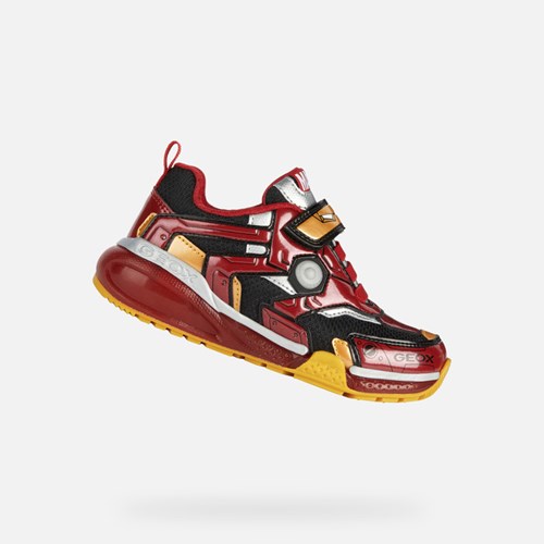 Light-up Shoes Chłopięce Geox Bayonyc Czarne Czerwone | 49YEMGNRD