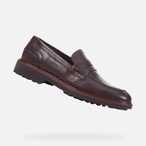 Loafersy Męskie Geox Cannaregio Ciemny Kawa | 18QHOMJBG