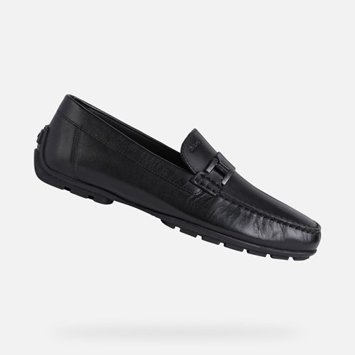 Loafersy Męskie Geox Moner 2fit Czarne | 18FEQSUZK