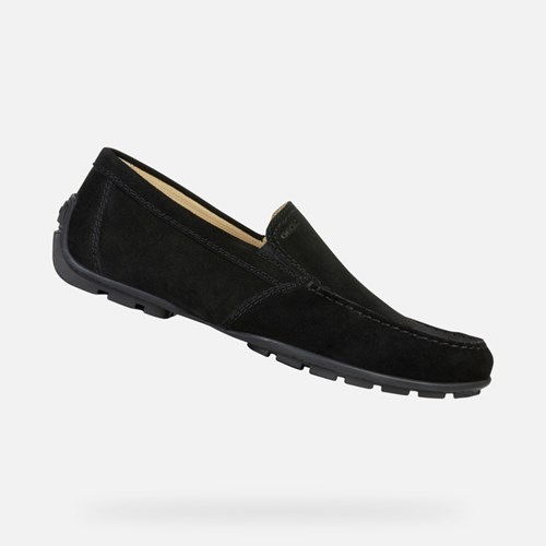 Loafersy Męskie Geox Moner Czarne | 05KVUSPXM
