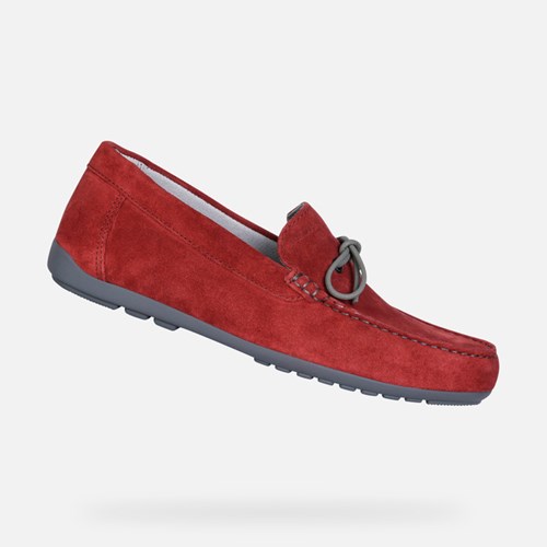 Loafersy Męskie Geox Tivoli Czerwone | 80CGZFISX