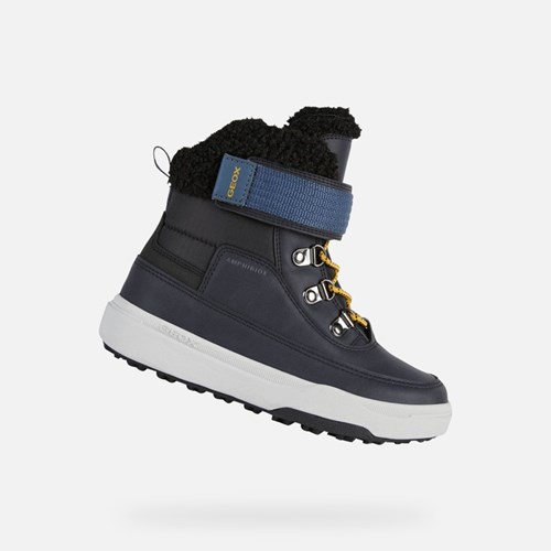 Mid-calf Boots Chłopięce Geox Bunshee Pg Abx Granatowe Czarne | 27BWFAPUL