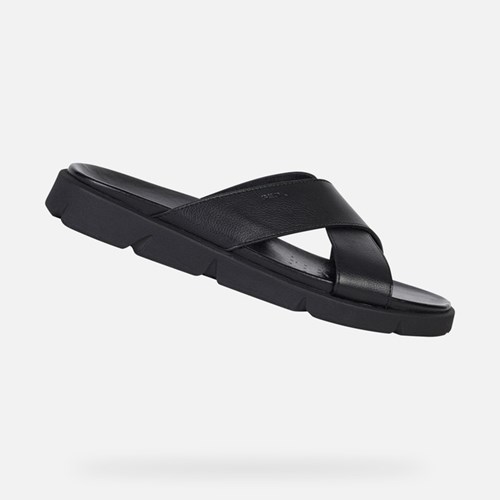Sandały Męskie Geox Xand 2s Czarne | 97BZTPQCD